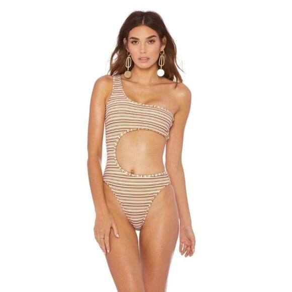 NWT Ellejay Kristin 1pc Striped Swimsuit - Picture 1 of 6